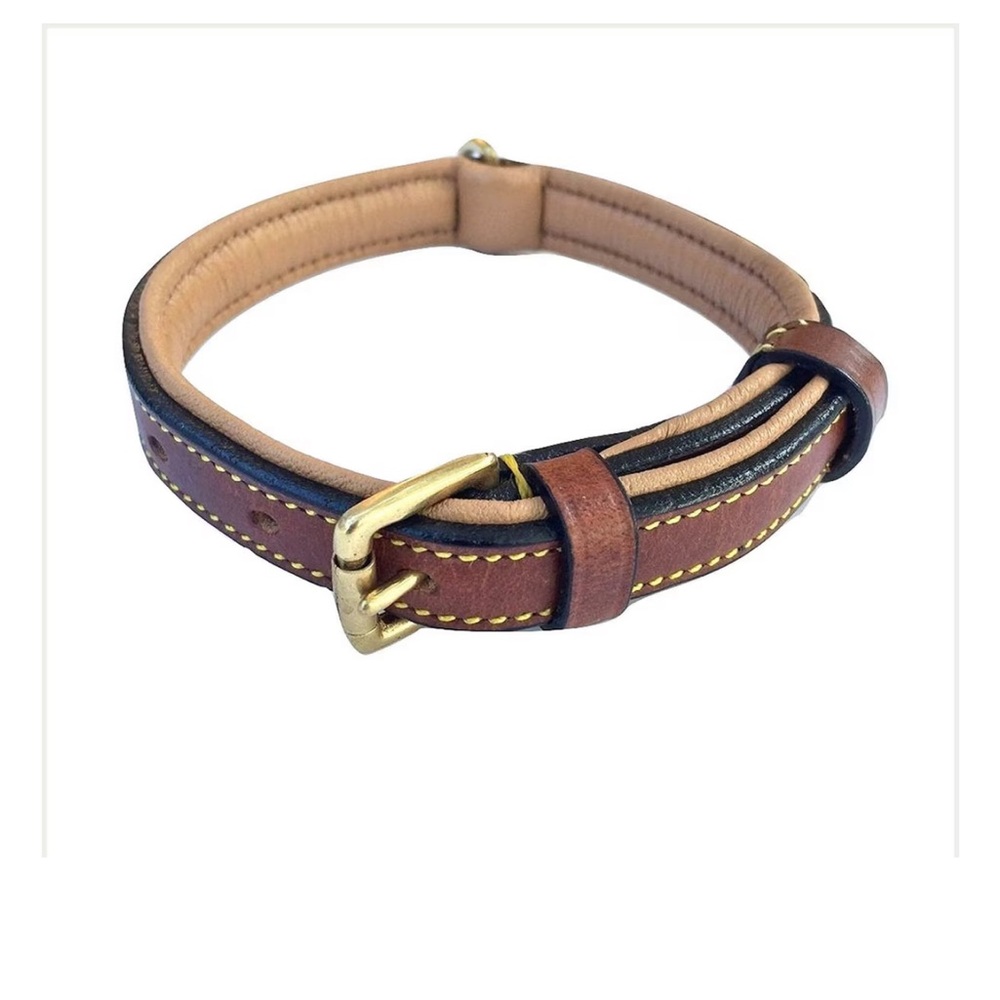 Brown Leather Dog Collar - Small